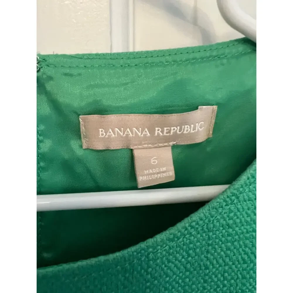 Banana Republic Navy Blue Green Colorblock Stripe Sheath Dress Sleeveless Wom 6
